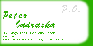 peter ondruska business card